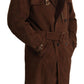 Dolce & Gabbana Classic Brown Leather Trench Coat