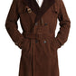 Dolce & Gabbana Classic Brown Leather Trench Coat