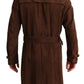 Dolce & Gabbana Classic Brown Leather Trench Coat