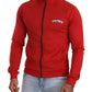 Dolce & Gabbana Elegant Red Full Zip Sweater with DG Motor Club Motif