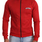 Dolce & Gabbana Elegant Red Full Zip Sweater with DG Motor Club Motif