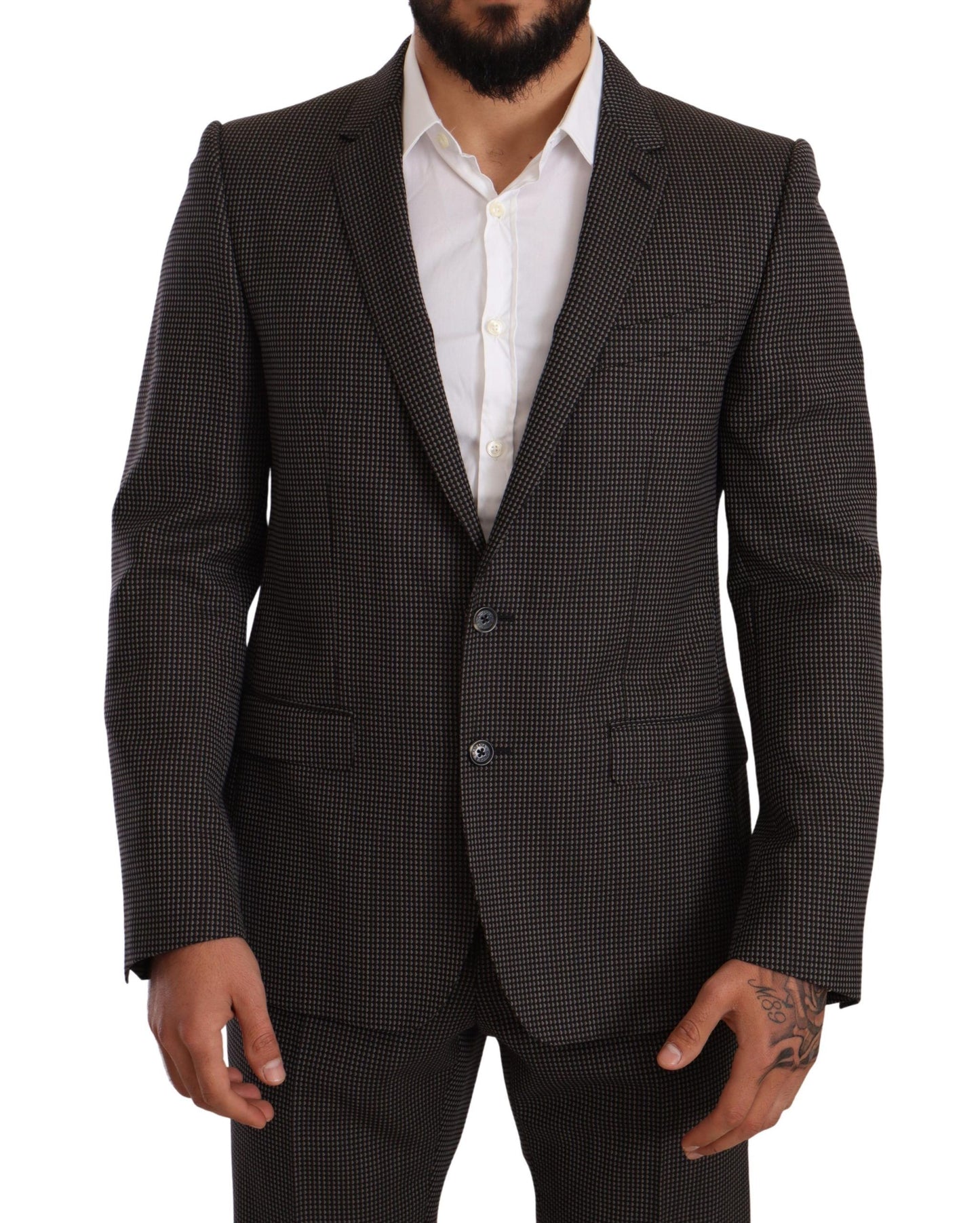 Dolce & Gabbana Elegant Gray Martini Woolen Suit Set