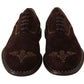 Dolce & Gabbana Elegant Brown Suede Studded Derby Shoes