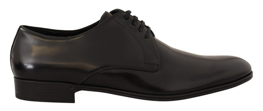 Dolce & Gabbana Elegant Black Leather Derby Shoes