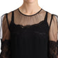 Dolce & Gabbana Elegant Lace Midi Dress in Black