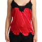 Dolce & Gabbana Enchanting Red Silk Blend Lace Camisole