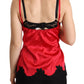 Dolce & Gabbana Enchanting Red Silk Blend Lace Camisole