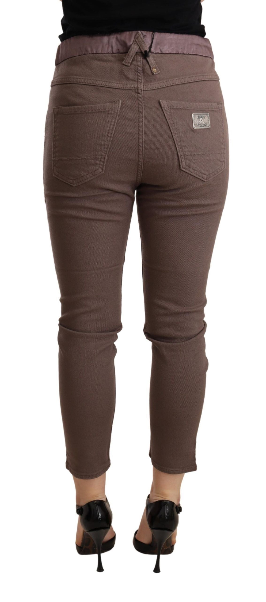 CYCLE Chic Brown Skinny Mid Waist Cropped Pants