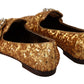 Dolce & Gabbana Elegant Gold Sequin Crystal Flats