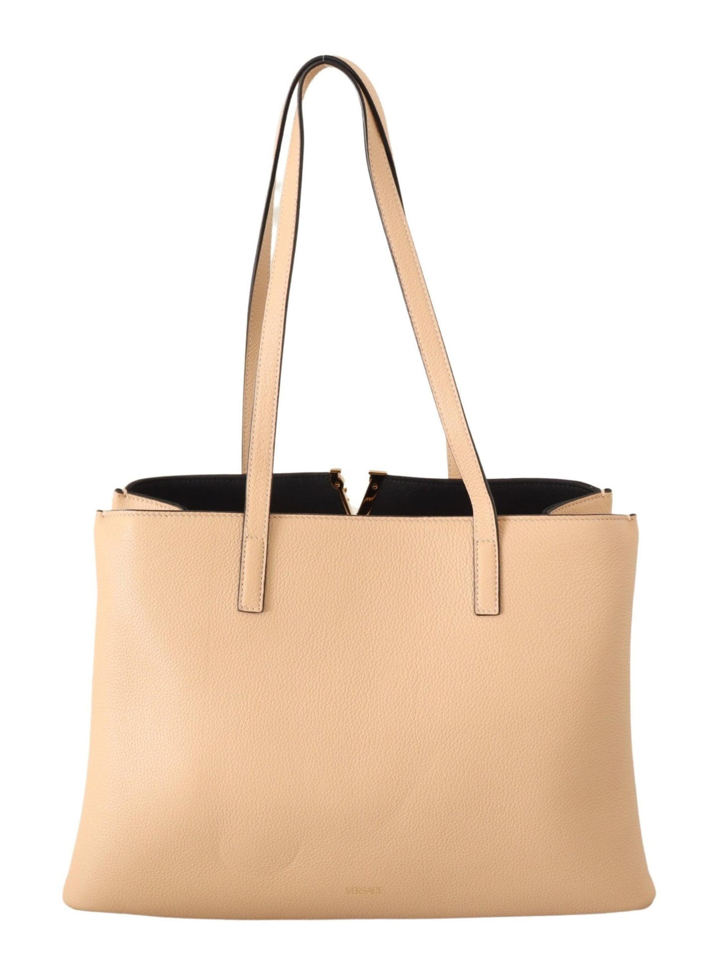 Versace Chic Nude Grainy Leather Tote