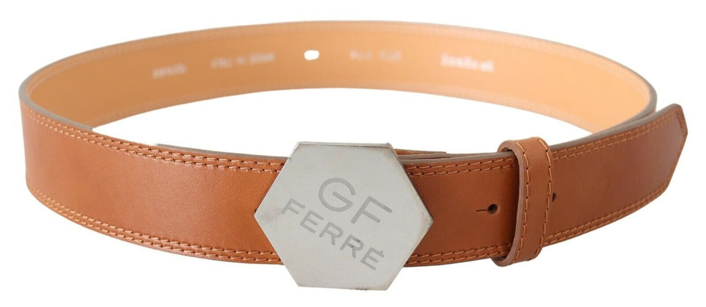 GF Ferre Elegant Brown Leather Adjustable Belt