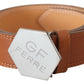 GF Ferre Elegant Brown Leather Adjustable Belt