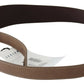 GF Ferre Elegant Dark Brown Braided Leather Belt