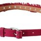 Ermanno Scervino Elegant Maroon Double Buckle Leather Belt