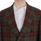 BENCIVENGA Elegant Checkered Double-Breasted Wool Blazer