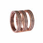 Nialaya Dazzling Pink Gold Plated CZ Crystal Ring