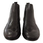 Dolce & Gabbana Elegant Black Leather Lizard Skin Derby Boots