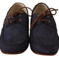 Dolce & Gabbana Elegant Blue & Brown Leather Boat Shoes