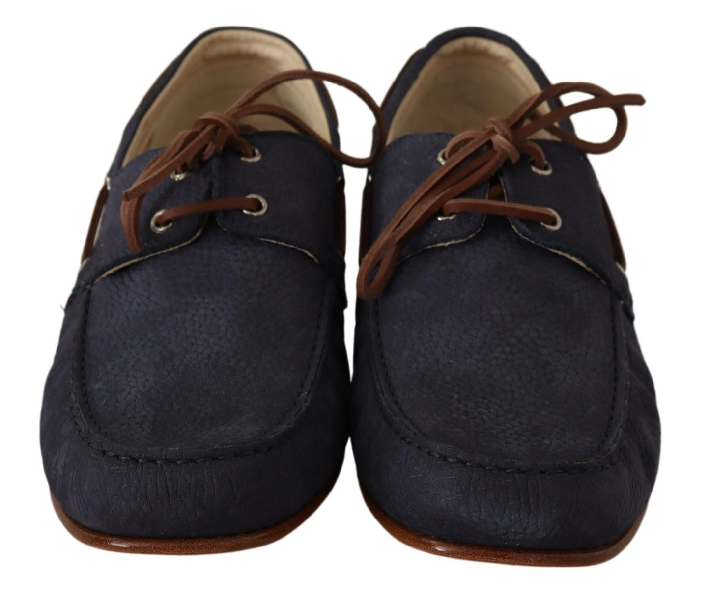 Dolce & Gabbana Elegant Blue & Brown Leather Boat Shoes