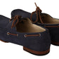 Dolce & Gabbana Elegant Blue & Brown Leather Boat Shoes