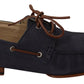 Dolce & Gabbana Elegant Blue & Brown Leather Boat Shoes