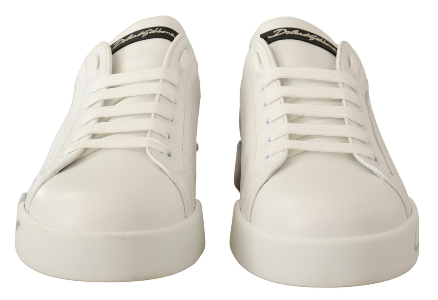 Dolce & Gabbana Elegant White Leather Casual Sneakers