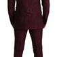 Dolce & Gabbana Elegant Maroon Leaf Pattern Two-Piece Suit