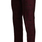 Dolce & Gabbana Elegant Maroon Leaf Pattern Two-Piece Suit