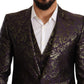 Dolce & Gabbana Exquisite Purple Brocade Three Piece Suit