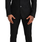 Dolce & Gabbana Sleek Black Virgin Wool Martini Suit