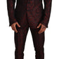 Dolce & Gabbana Elegant Red Martini Three Piece Suit