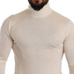 Dolce & Gabbana Ivory Cashmere-Silk Blend Turtleneck Sweater