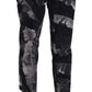 Dolce & Gabbana Elegant Black Banana Leaf Print Capri Pants