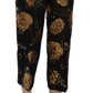 Dolce & Gabbana Opulent Black and Gold Floral Capri Pants