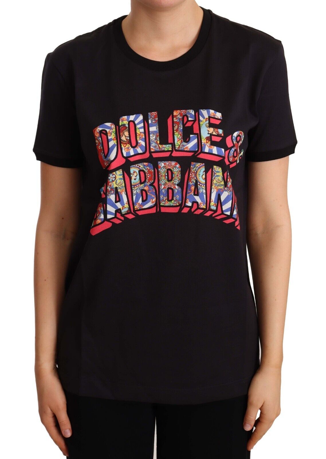 Dolce & Gabbana Elegant Black Cotton Logo Tee