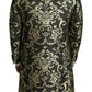 Dolce & Gabbana Gold Black Sicilia Jacquard Double-Breasted Coat