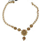 Dolce & Gabbana Elegant Gold Crystal Floral Charm Necklace