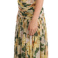 Dolce & Gabbana Floral Elegance Silk Pleated Maxi Dress