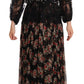 Dolce & Gabbana Elegant Lace Floral Maxi Dress with Polka Dots