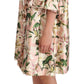 Dolce & Gabbana Elegant Floral Ruffled Silk Long Coat