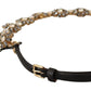 Dolce & Gabbana Elegant Crystal Daisy Chain Leather Belt