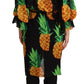 Dolce & Gabbana Vibrant Pineapple Draped Wrap Dress