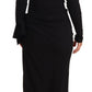 Dolce & Gabbana Elegant Black Turtleneck Sheath Dress