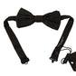 Dolce & Gabbana Elegant Black Patterned Silk Bow Tie