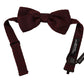 Dolce & Gabbana Maroon Silk Bow Tie with Dotted Pattern