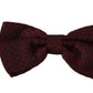 Dolce & Gabbana Maroon Silk Bow Tie with Dotted Pattern