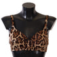 Dolce & Gabbana Elegant Silk Leopard Print Bra