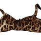 Dolce & Gabbana Elegant Silk Leopard Print Bra