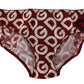 Dolce & Gabbana Chic Maroon White Logo Swim Bottoms