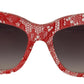 Dolce & Gabbana Sicilian Lace-Inspired Red Sunglasses